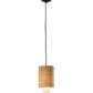 Meyda Lighting Cilindro 7" 2-Tier Brushed Nickel Burlap Mini Pendant Light With Red Bas Relief Shade Glass