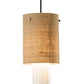 Meyda Lighting Cilindro 7" 2-Tier Brushed Nickel Burlap Mini Pendant Light With Red Bas Relief Shade Glass