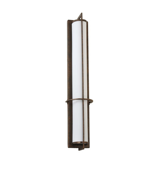 Meyda Lighting Cilindro 7" 3-Light Gilded Tobacco Kenzo Wall Sconce With White Statuario Idalight Shade