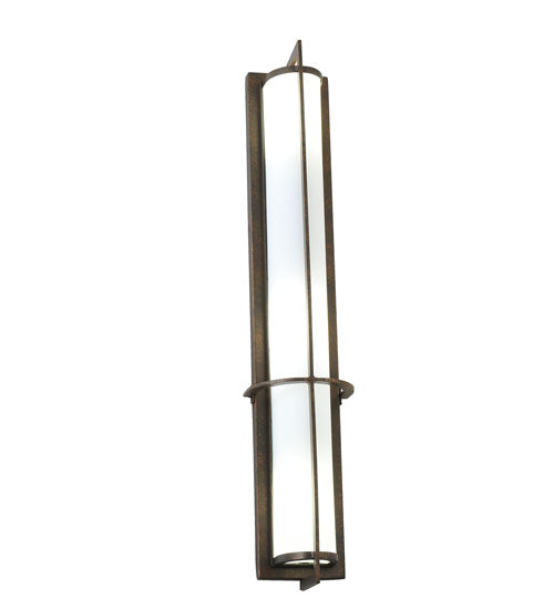 Meyda Lighting Cilindro 7" 3-Light Gilded Tobacco Kenzo Wall Sconce With White Statuario Idalight Shade