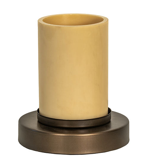 Meyda Lighting Cilindro 7" Antique Copper Duomo Mini Table Lamp With Ivory Shade
