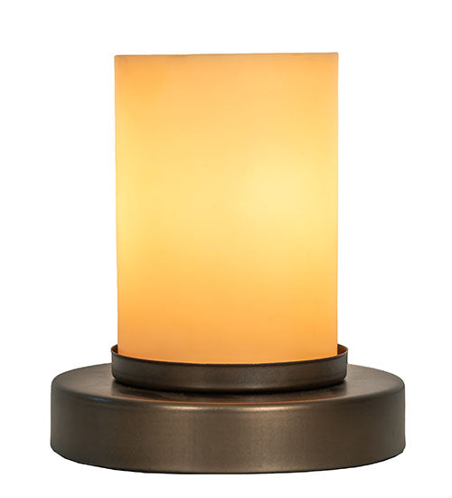 Meyda Lighting Cilindro 7" Antique Copper Duomo Mini Table Lamp With Ivory Shade