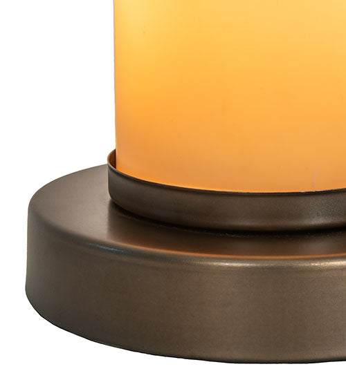 Meyda Lighting Cilindro 7" Antique Copper Duomo Mini Table Lamp With Ivory Shade