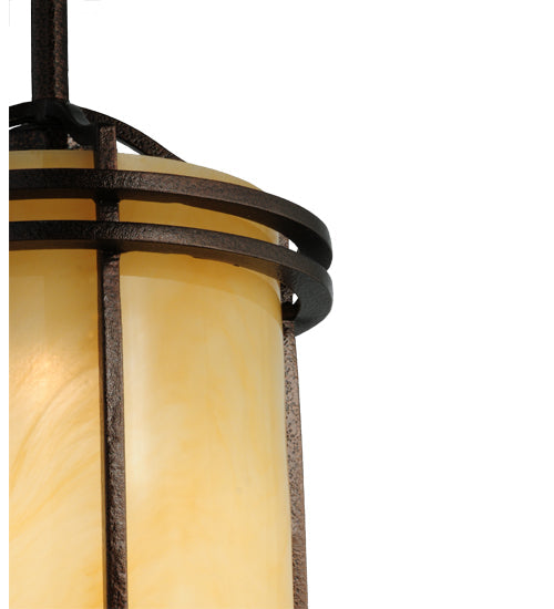 Meyda Lighting Cilindro 7" New Copper Vein Mini Pendant Light With Beige Sahara Taupe Idalight Shade