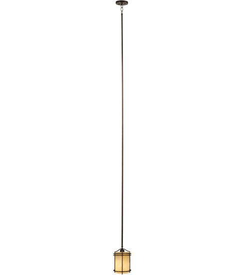 Meyda Lighting Cilindro 7" New Copper Vein Mini Pendant Light With Beige Sahara Taupe Idalight Shade