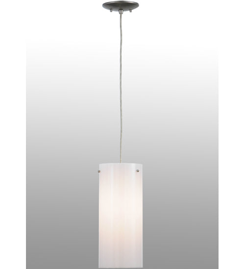 Meyda Lighting Cilindro 7" Nickel Powder Coat Mini Pendant Light With White Statuario Idalight Shade Glass