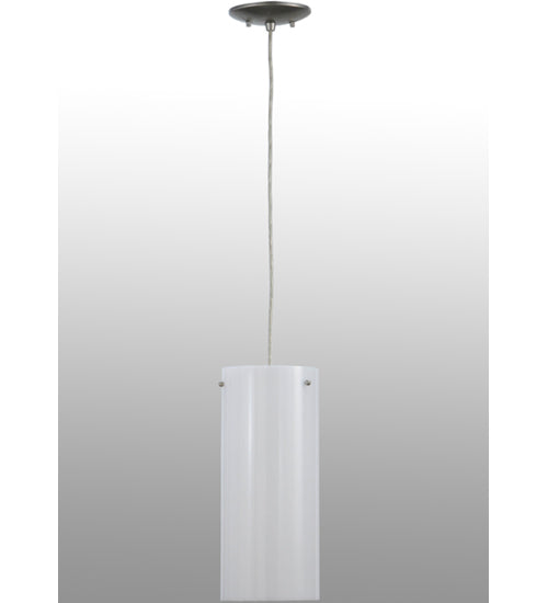 Meyda Lighting Cilindro 7" Nickel Powder Coat Mini Pendant Light With White Statuario Idalight Shade Glass