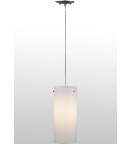 Meyda Lighting Cilindro 7" Nickel Powder Coat Mini Pendant Light With White Statuario Idalight Shade Glass