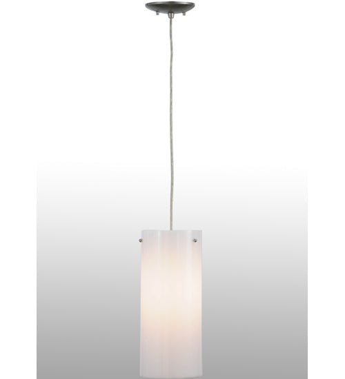 Meyda Lighting Cilindro 7" Nickel Powder Coat Mini Pendant Light With White Statuario Idalight Shade Glass