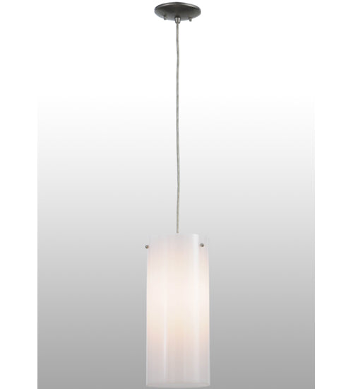 Meyda Lighting Cilindro 7" Nickel Powder Coat Mini Pendant Light With White Statuario Idalight Shade Glass