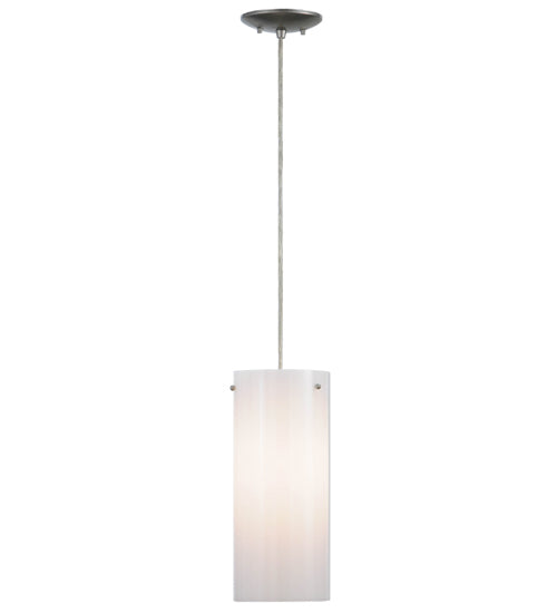 Meyda Lighting Cilindro 7" Nickel Powder Coat Mini Pendant Light With White Statuario Idalight Shade Glass
