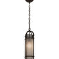 Meyda Lighting Cilindro 7" Oil Rubbed Bronze Mini Pendant Light With Frosted Clear Shade Glass