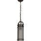 Meyda Lighting Cilindro 7" Oil Rubbed Bronze Mini Pendant Light With Frosted Clear Shade Glass