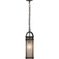 Meyda Lighting Cilindro 7" Oil Rubbed Bronze Mini Pendant Light With Frosted Clear Shade Glass