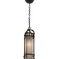 Meyda Lighting Cilindro 7" Oil Rubbed Bronze Mini Pendant Light With Frosted Clear Shade Glass