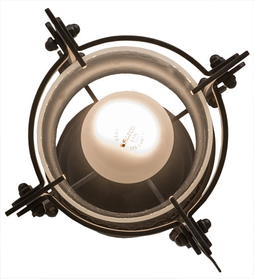 Meyda Lighting Cilindro 7" Oil Rubbed Bronze Mini Pendant Light With Frosted Clear Shade Glass