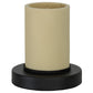 Meyda Lighting Cilindro 7" Textured Black Duomo Mini Table Lamp With Beige Provostone Idalight Shade