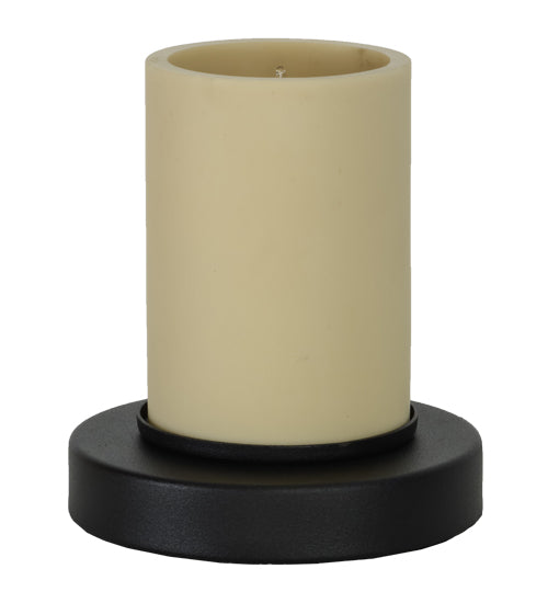 Meyda Lighting Cilindro 7" Textured Black Duomo Mini Table Lamp With Beige Provostone Idalight Shade