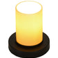 Meyda Lighting Cilindro 7" Textured Black Duomo Mini Table Lamp With Beige Provostone Idalight Shade
