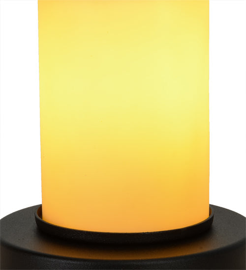 Meyda Lighting Cilindro 7" Textured Black Duomo Mini Table Lamp With Beige Provostone Idalight Shade