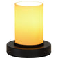 Meyda Lighting Cilindro 7" Textured Black Duomo Mini Table Lamp With Beige Provostone Idalight Shade