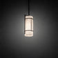 Meyda Lighting Cilindro 7" Textured Black Kenzo Mini Pendant Light With Whitestone Idalight Shade