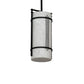 Meyda Lighting Cilindro 7" Textured Black Kenzo Mini Pendant Light With Whitestone Idalight Shade