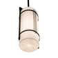 Meyda Lighting Cilindro 7" Textured Black Kenzo Mini Pendant Light With Whitestone Idalight Shade