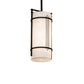 Meyda Lighting Cilindro 7" Textured Black Kenzo Mini Pendant Light With Whitestone Idalight Shade