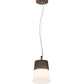 Meyda Lighting Cilindro 7" Walnut Wood Grain Ibrido Mini Pendant Light With White Statuario Idalight Shade Glass