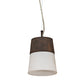 Meyda Lighting Cilindro 7" Walnut Wood Grain Ibrido Mini Pendant Light With White Statuario Idalight Shade Glass