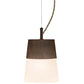 Meyda Lighting Cilindro 7" Walnut Wood Grain Ibrido Mini Pendant Light With White Statuario Idalight Shade Glass