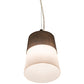 Meyda Lighting Cilindro 7" Walnut Wood Grain Ibrido Mini Pendant Light With White Statuario Idalight Shade Glass