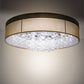 Meyda Lighting Cilindro 70" LED Mahogany Bronze Bulle Flush Mount Light With Dark Gold Organza Textrene & Clear Shade Glass