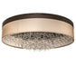 Meyda Lighting Cilindro 70" LED Mahogany Bronze Bulle Flush Mount Light With Dark Gold Organza Textrene & Clear Shade Glass