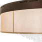 Meyda Lighting Cilindro 70" LED Mahogany Bronze Bulle Flush Mount Light With Dark Gold Organza Textrene & Clear Shade Glass