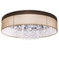 Meyda Lighting Cilindro 70" LED Mahogany Bronze Bulle Flush Mount Light With Dark Gold Organza Textrene & Clear Shade Glass