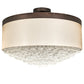 Meyda Lighting Cilindro 70" LED Mahogany Bronze Bulle Semi-flush Light With Gold Organza & Clear Shade Glass