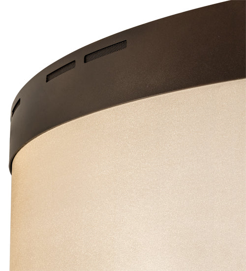 Meyda Lighting Cilindro 70" LED Mahogany Bronze Bulle Semi-flush Light With Gold Organza & Clear Shade Glass
