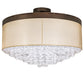 Meyda Lighting Cilindro 70" LED Mahogany Bronze Bulle Semi-flush Light With Gold Organza & Clear Shade Glass