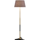 Meyda Lighting Cilindro 71" Antique Brass Casuale Floor Lamp With Gray Textrene Shade