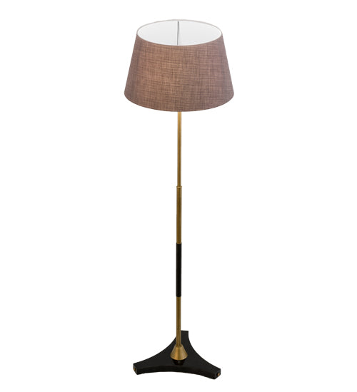 Meyda Lighting Cilindro 71" Antique Brass Casuale Floor Lamp With Gray Textrene Shade