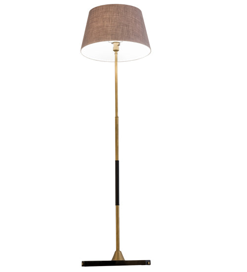 Meyda Lighting Cilindro 71" Antique Brass Casuale Floor Lamp With Gray Textrene Shade