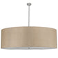 Meyda Lighting Cilindro 72" 12-Light Nickel Pendant Light With Beige Burlap Textrene and Statuario Idalight Shade