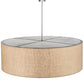 Meyda Lighting Cilindro 72" 12-Light Nickel Pendant Light With Beige Burlap Textrene and Statuario Idalight Shade