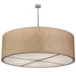 Meyda Lighting Cilindro 72" 12-Light Nickel Pendant Light With Beige Burlap Textrene and Statuario Idalight Shade