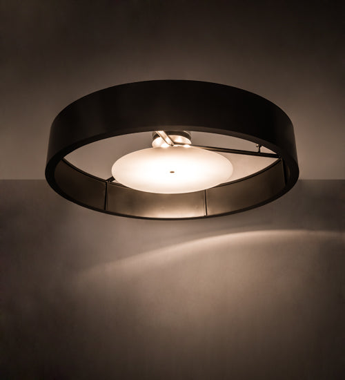 Meyda Lighting Cilindro 72" 12-Light Timeless Bronze & Nickel Chic Flush Mount Light With White Statuario Idalight Shade