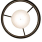 Meyda Lighting Cilindro 72" 12-Light Timeless Bronze & Nickel Chic Flush Mount Light With White Statuario Idalight Shade