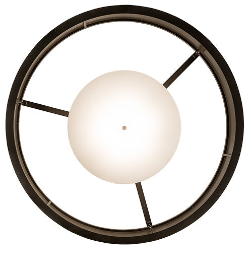 Meyda Lighting Cilindro 72" 12-Light Timeless Bronze & Nickel Chic Flush Mount Light With White Statuario Idalight Shade