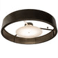 Meyda Lighting Cilindro 72" 12-Light Timeless Bronze & Nickel Chic Flush Mount Light With White Statuario Idalight Shade